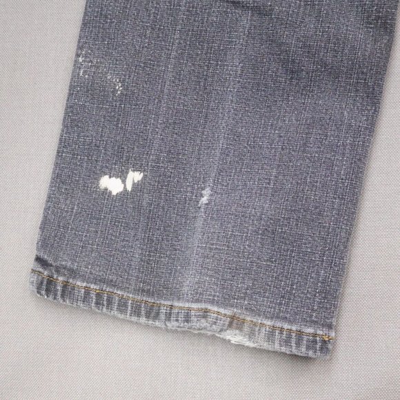 Mossimo Distressed Black Jeans Size 6 Stretch Women Bikercore Edgy Punk Boot Cut - Picture 12 of 16